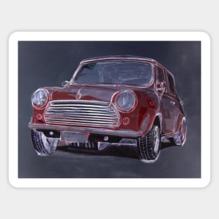 Classic Mini Chalk Red Sticker